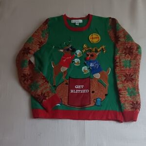 Holiday Cheer Men's Sweater - Green and Red